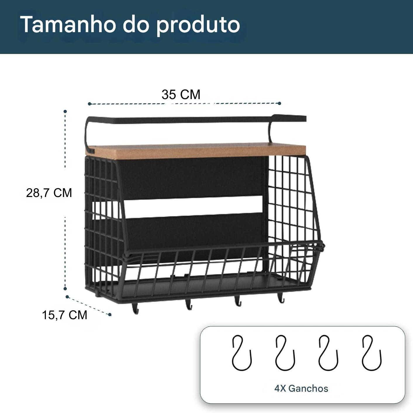 Prateleira Magnética para Geladeira