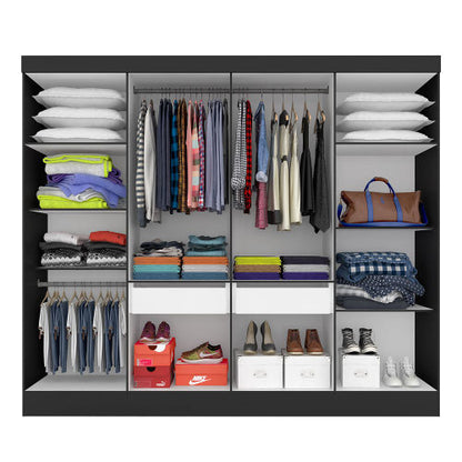 Guarda Roupa Casal Mayra 8 Portas Preto Fosco - Moveis Arapongas