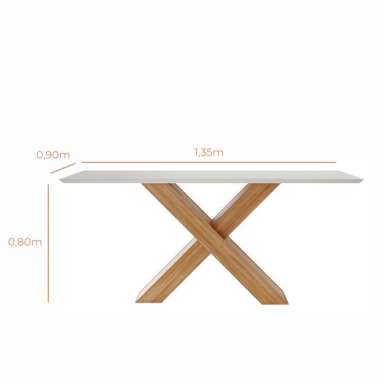 Conjunto Sala de Jantar 4 Lugares Mesa Nea e Cadeira Ane Babus