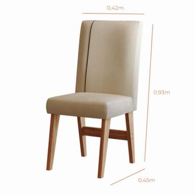 Conjunto Sala de Jantar 4 Lugares Mesa Nea e Cadeira Ane Babus