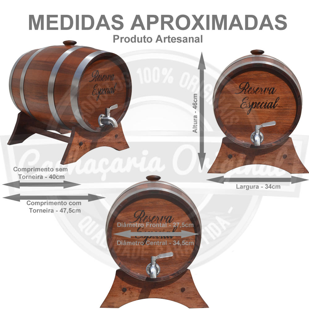 Barril De Jequitibá 20 Litros -(Personalizamos nome)