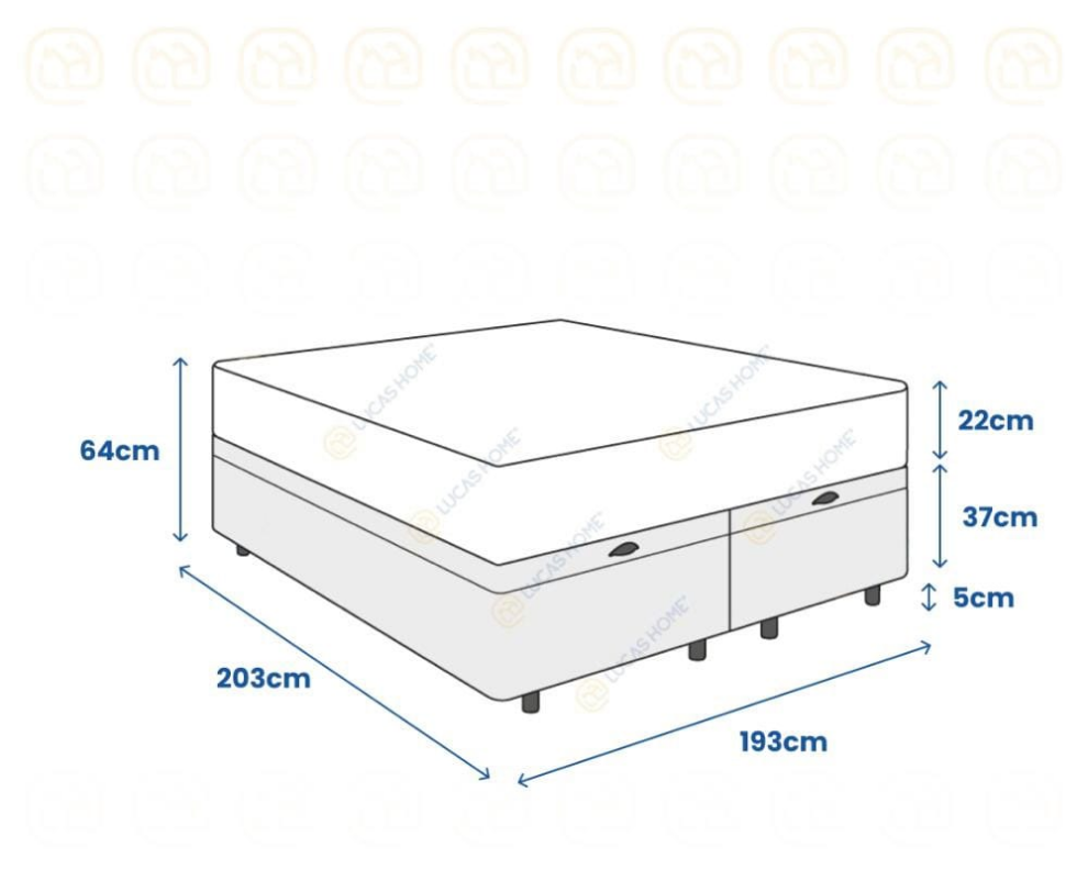 Cama box com Baú King + Colchão