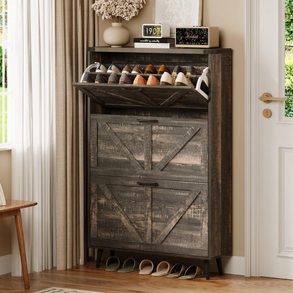 Armário de armazenamento de sapatos com 3 gavetas FILP para entrada + 1 Ano de Garantia