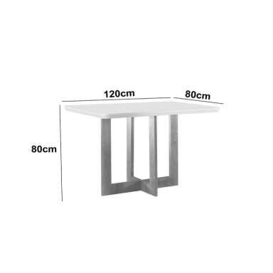 Conjunto de Mesa de Jantar com 4 Cadeiras Talia Veludo Off White e Creme