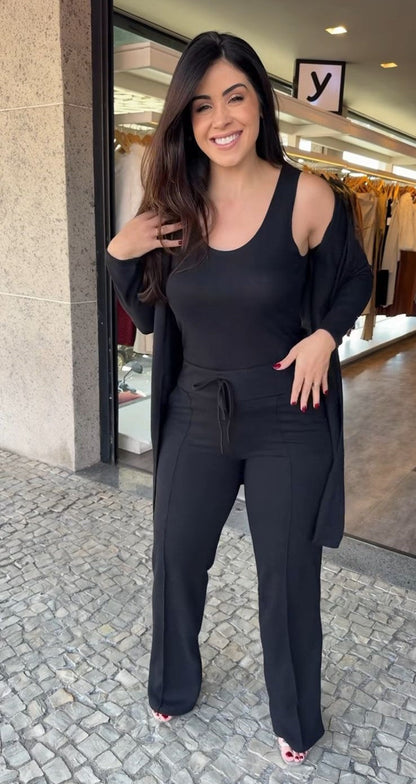 Conjunto Lúcia Lanzinha 3 Peças | Blusa + Calça + Cardigan [PROMOÇÃO OUTONO INVERNO]