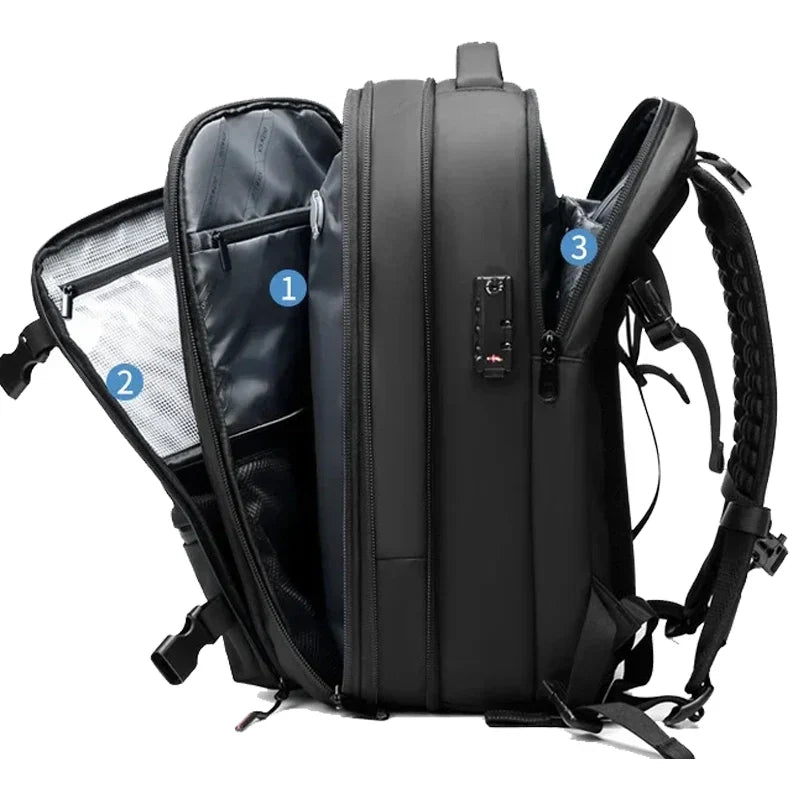 A Mochila de Viagem com Cadeado e Compressão a Vácuo Essence Trip + Brinde Necessaire