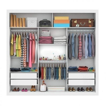 Guarda-Roupa Casal com Espelho 3 Portas de Correr Flórida Espresso Móveis Branco