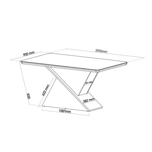 Mesa de Jantar Retangular Pipa com 8 Cadeiras Madeira Maciça Vegas Mel/Cinza/Grafite