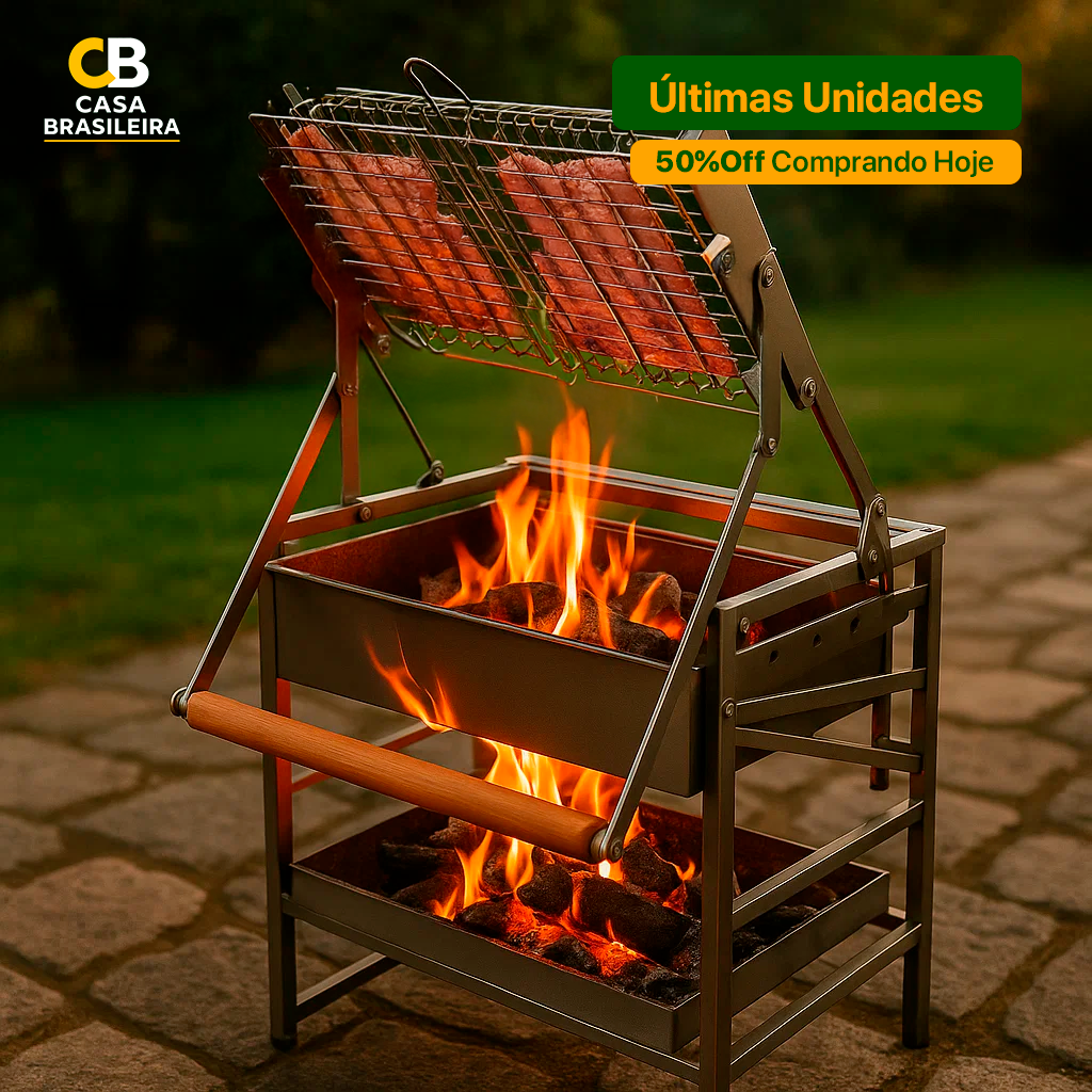 Churrasqueira com Grelha Giratória 360° | Queima de Estoque
