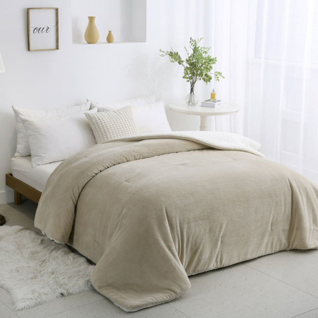 Coberdrom Supreme Dupla Face Pele de Carneiro Areia