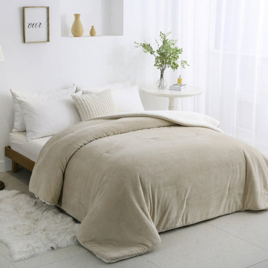 Coberdrom Supreme Dupla Face Pele de Carneiro Areia