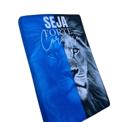 Kit Casal Cristão Fortes e Corajosos Azul e rosa