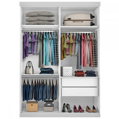 Guarda-Roupa Solteiro Salvador Top 2 Portas de Correr 2 Gavetas Branco - Minastex