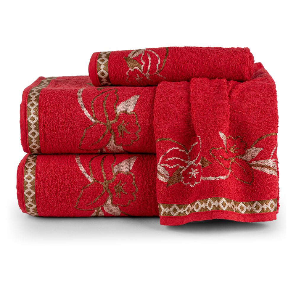 Jogo De Banho 5 Peças 370g/M² Hortência Toalhas 100% Algodão